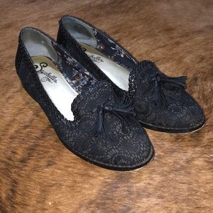 Black Lace Loafers